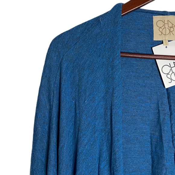 Chaser Oversized Kimono Open Front Cardigan Dolman Sleeves Heather Blue Small S - Picture 7 of 16